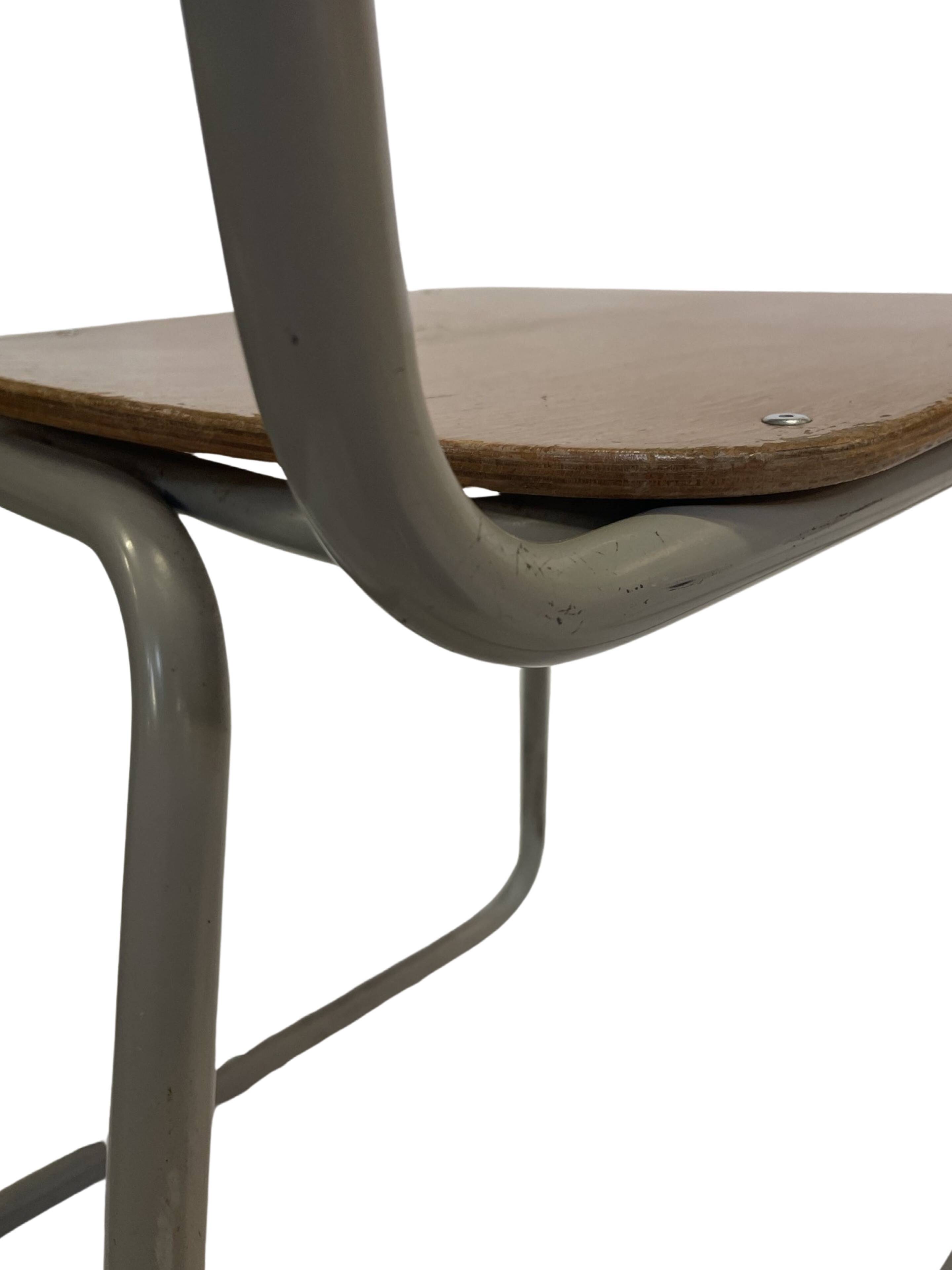 Vintage school chair 1960s minimalist design wood and metal