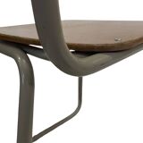 Vintage school chair 1960s minimalist design wood and metal