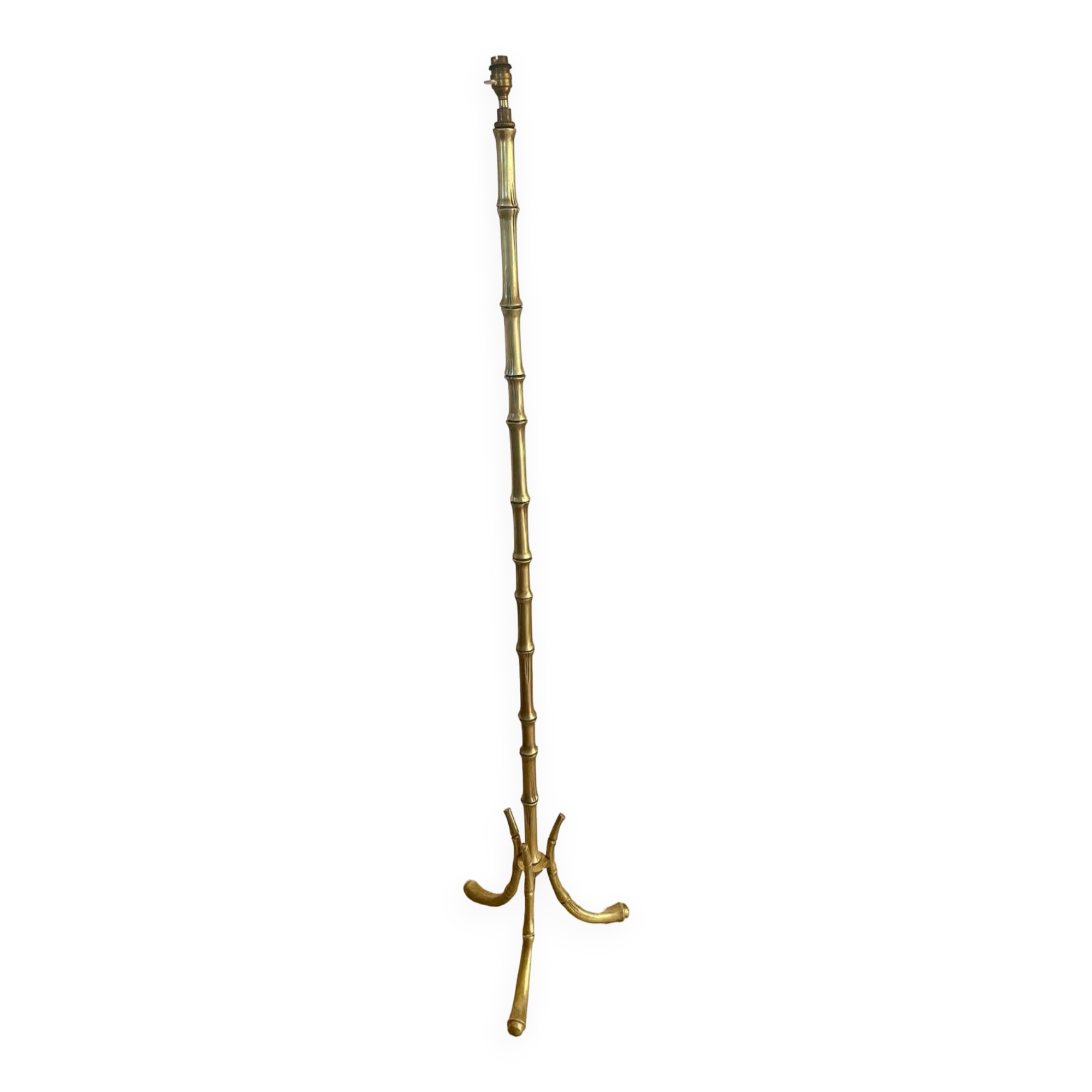 Bamboo floor lamp attributed to Maison Bagues
