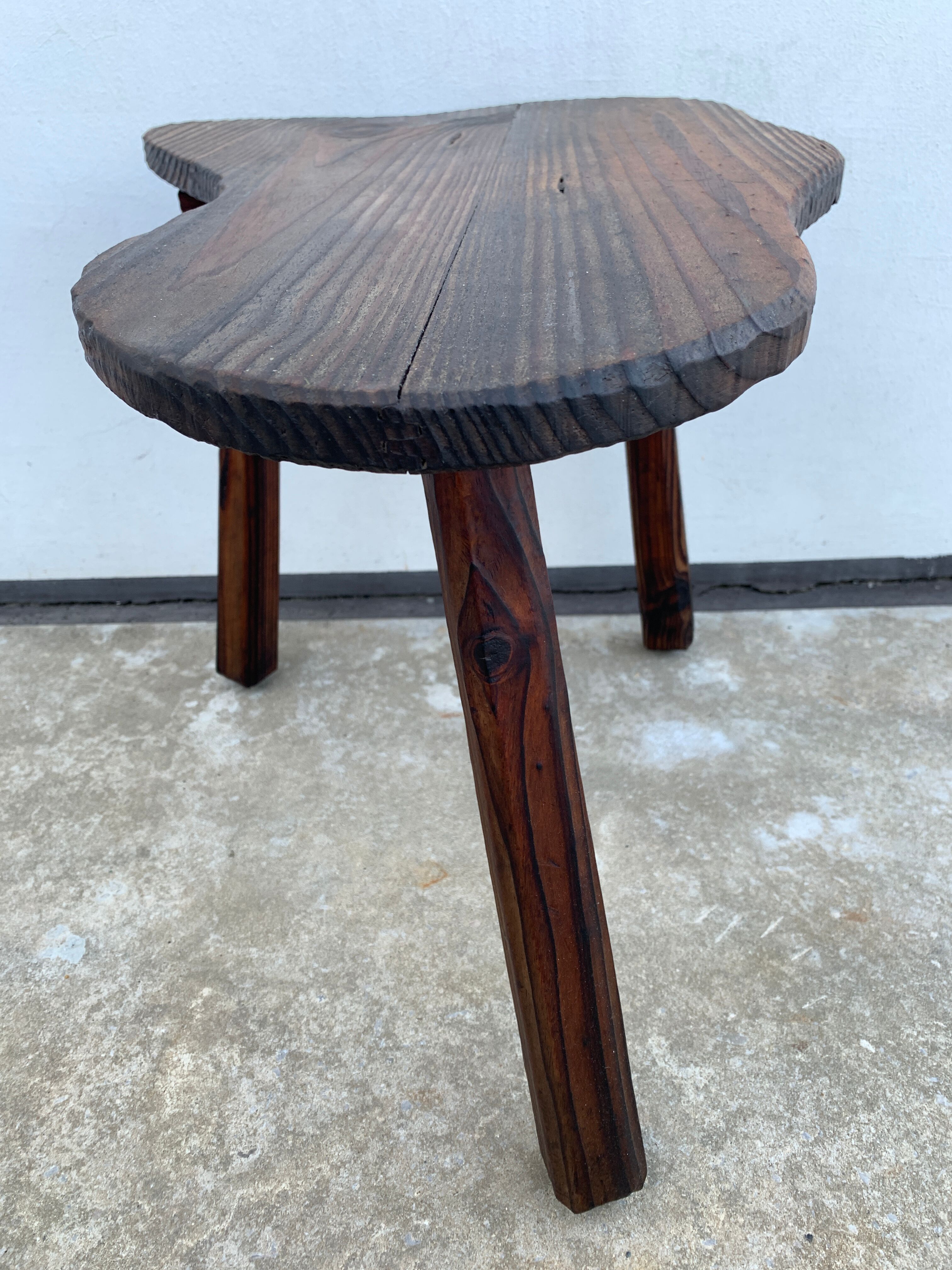Antique farmhouse coffee table, wooden tripod