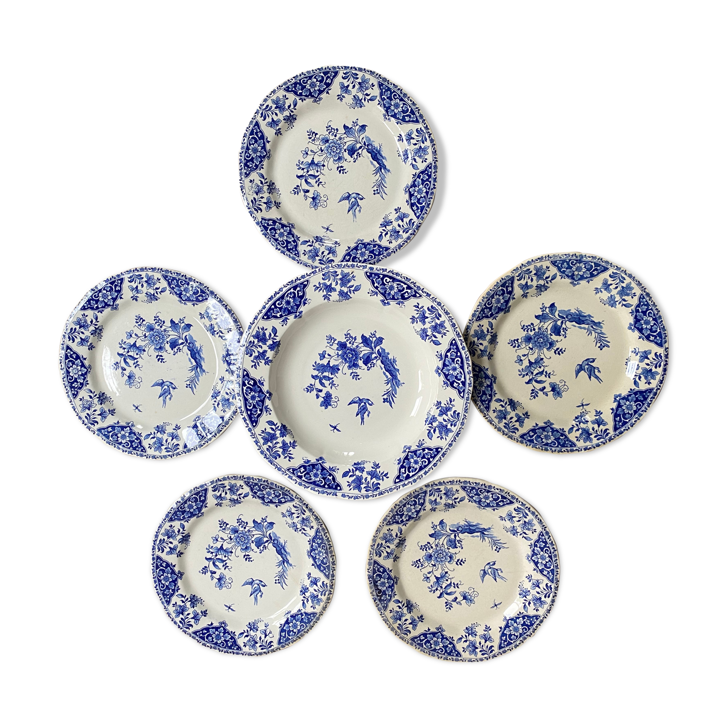 Lot of 5 plates and 1 cup Gien