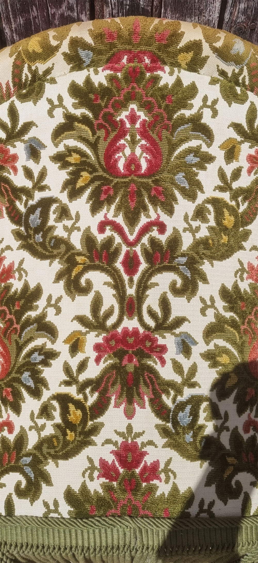 Toad armchair, velvet tapestry vintage patterns, 50s