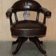 Victorian antique leather captain's chair