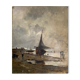 Tableau HST plein XIX° "Bateaux à marée basse" Honoré Nafraicheur