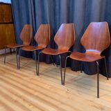 Un ensemble de quatre chaises par Herbert Hirche Jofy Stalmobler, Danemark, 1950