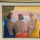 20th Century Oil on Panel – “Three Women” by N. Leon (1947) – Vintage