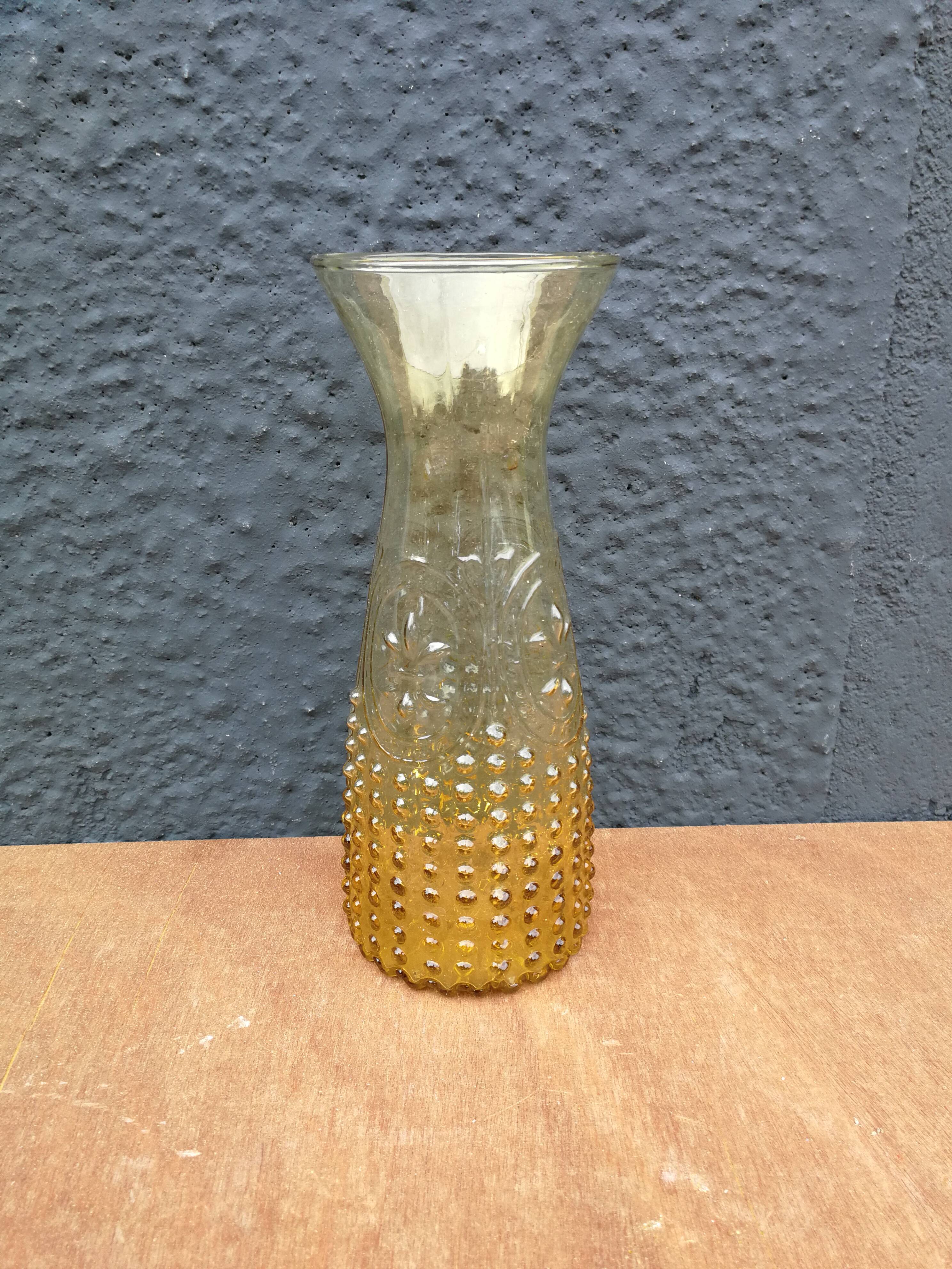 Amber molded glass decanter