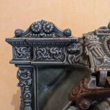 Mobile cast iron stove model "la chatte" designed by the French engineer Edmond Chaboche in 1883