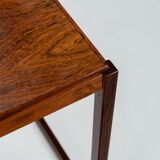 Sled legged pair of rosewood side tables mid-century Denmark 1960