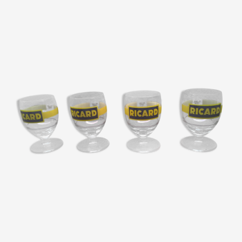 4 verres Ricard vintage