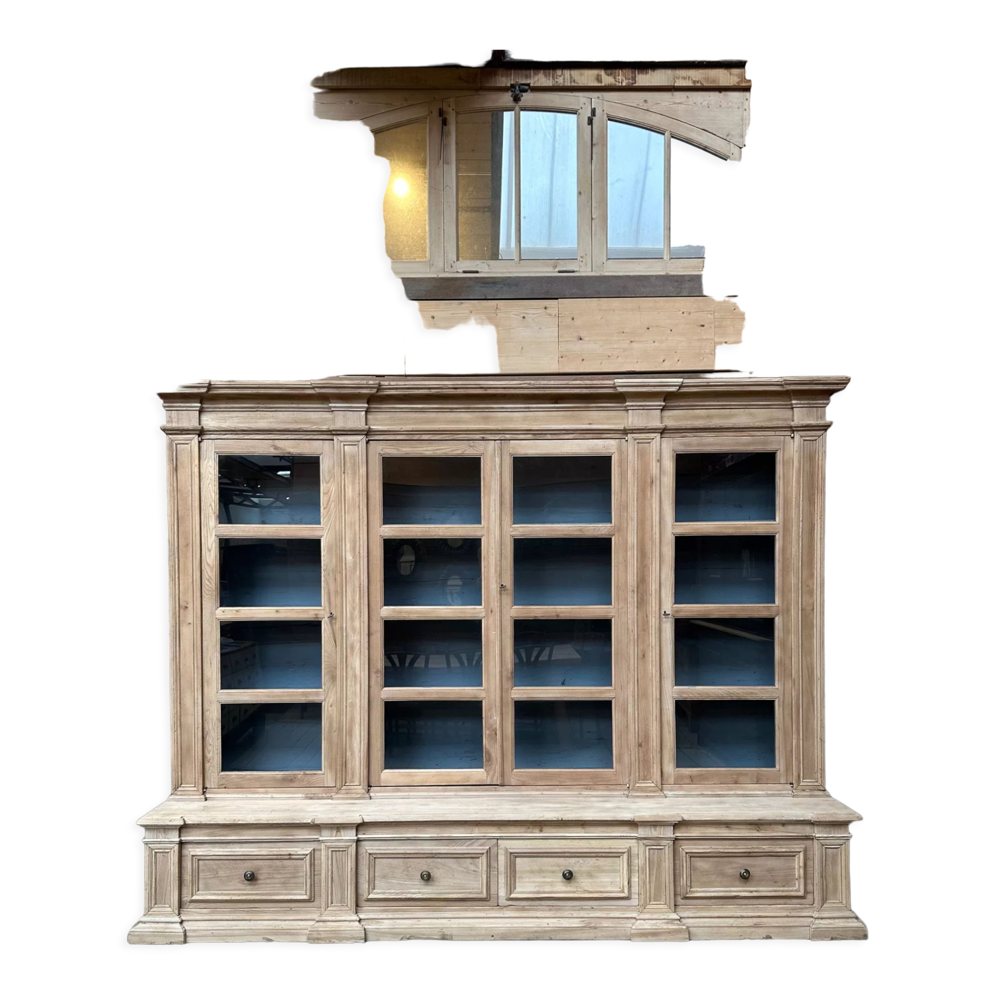 Solid elm display case