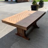 Table à manger art déco en chêne cérusé vers 1940
