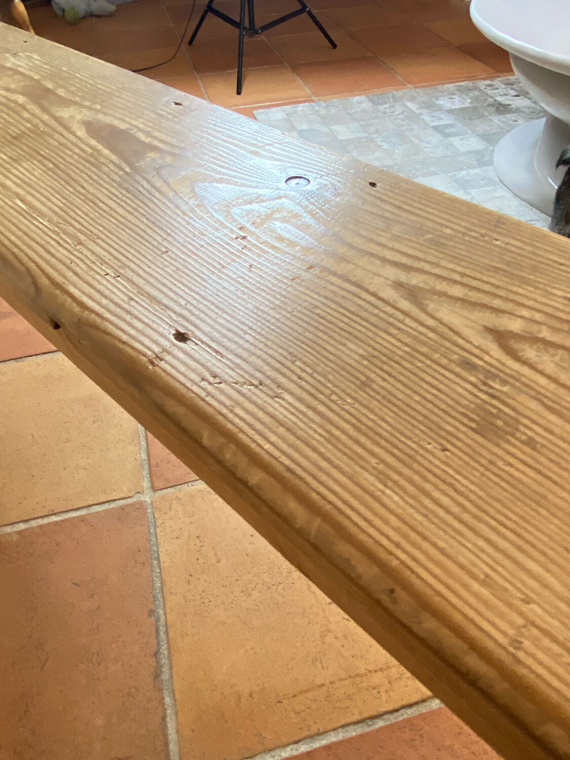 Authentic fir farm bench