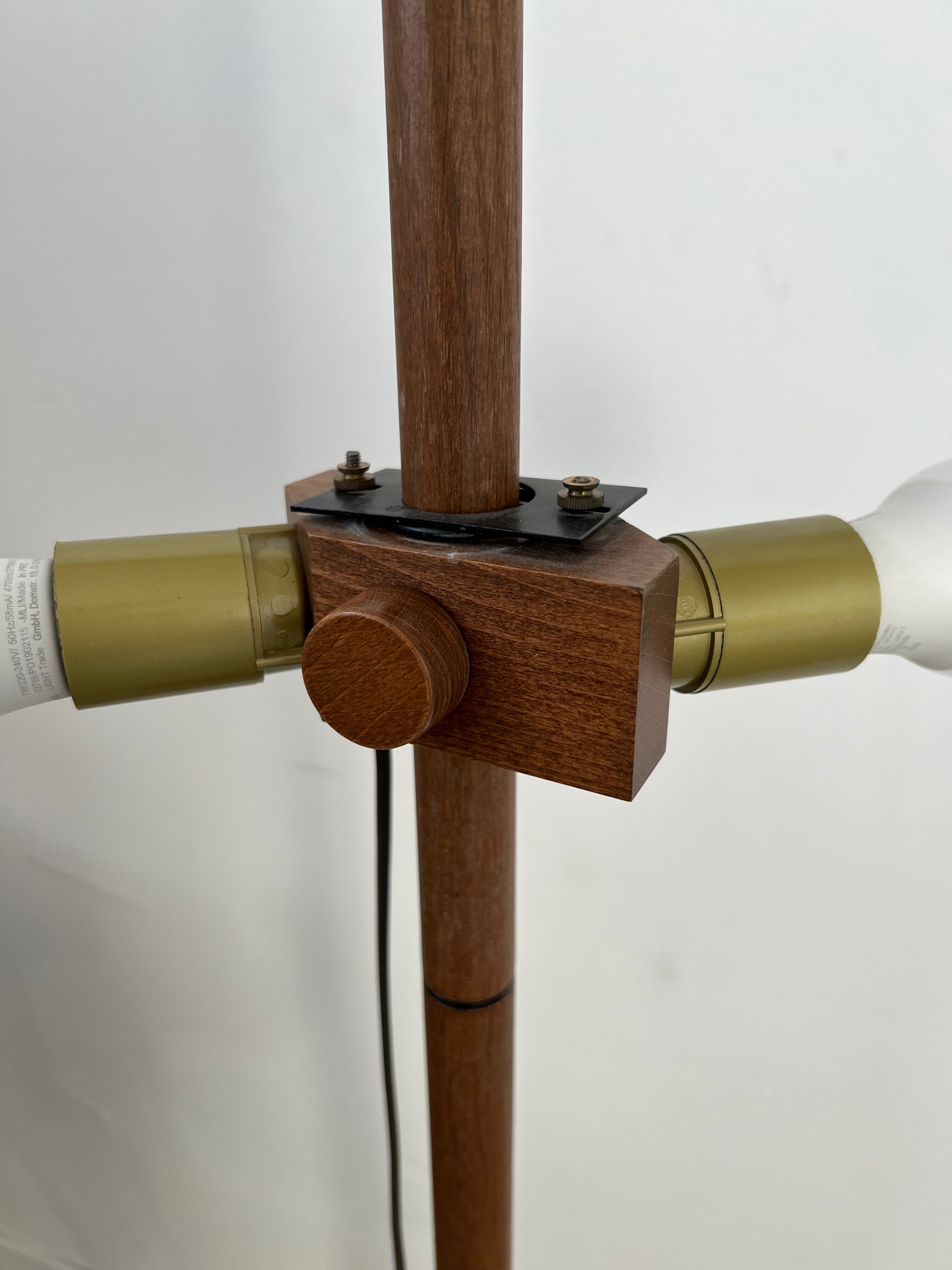 2 old adjustable floor lamps temde design in vintage scandinavian solid teak