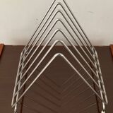 Vintage stainless steel vinyl rack from the 60s and 70s