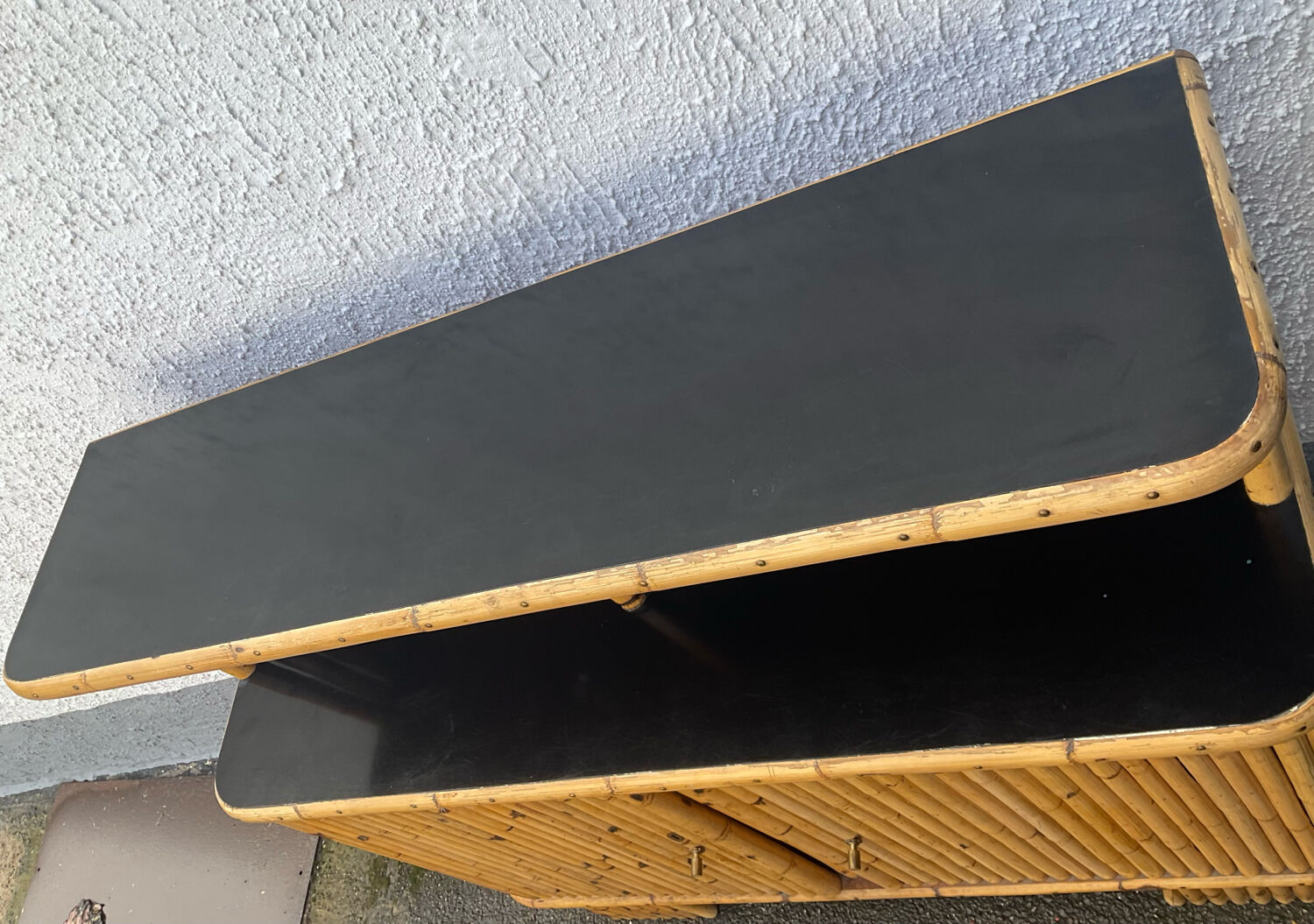 Vintage rattan bamboo bar from the 60s