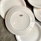 8 flat plates Sarreguemines in white earthenware