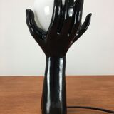 Black hand lamp 70s and opaline globe