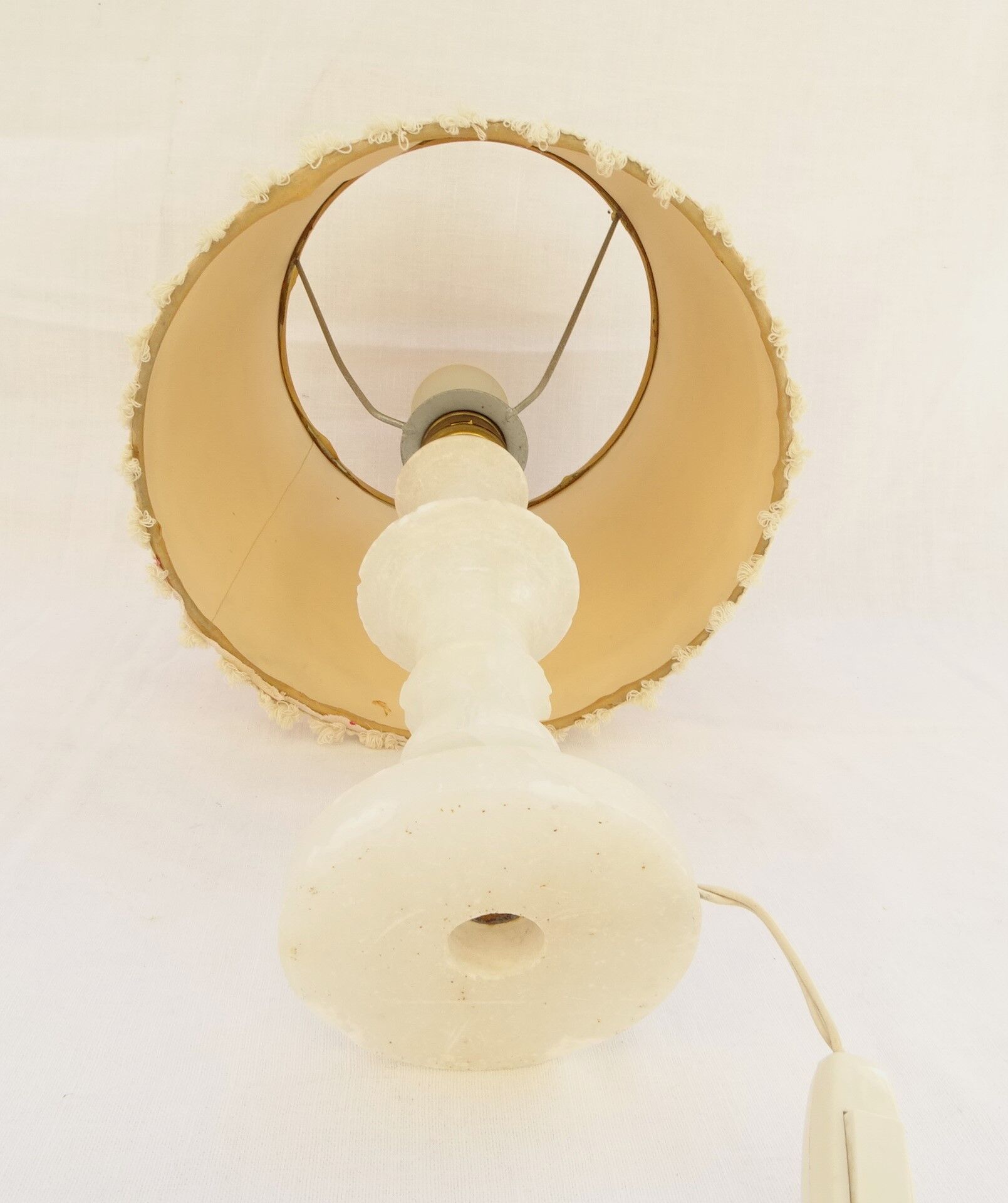 Pair of lamps  feet in white marble