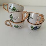 Ensemble 5 mini tasses italiennes en faïence peinte – années 60/70