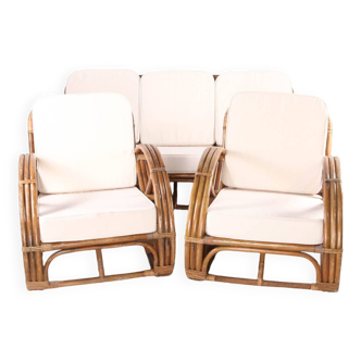 Rattan "pretzel" lounge