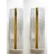 Stylish Gold Diamanted Rectangular Murano Glass Wall Sconces Two Piece Set