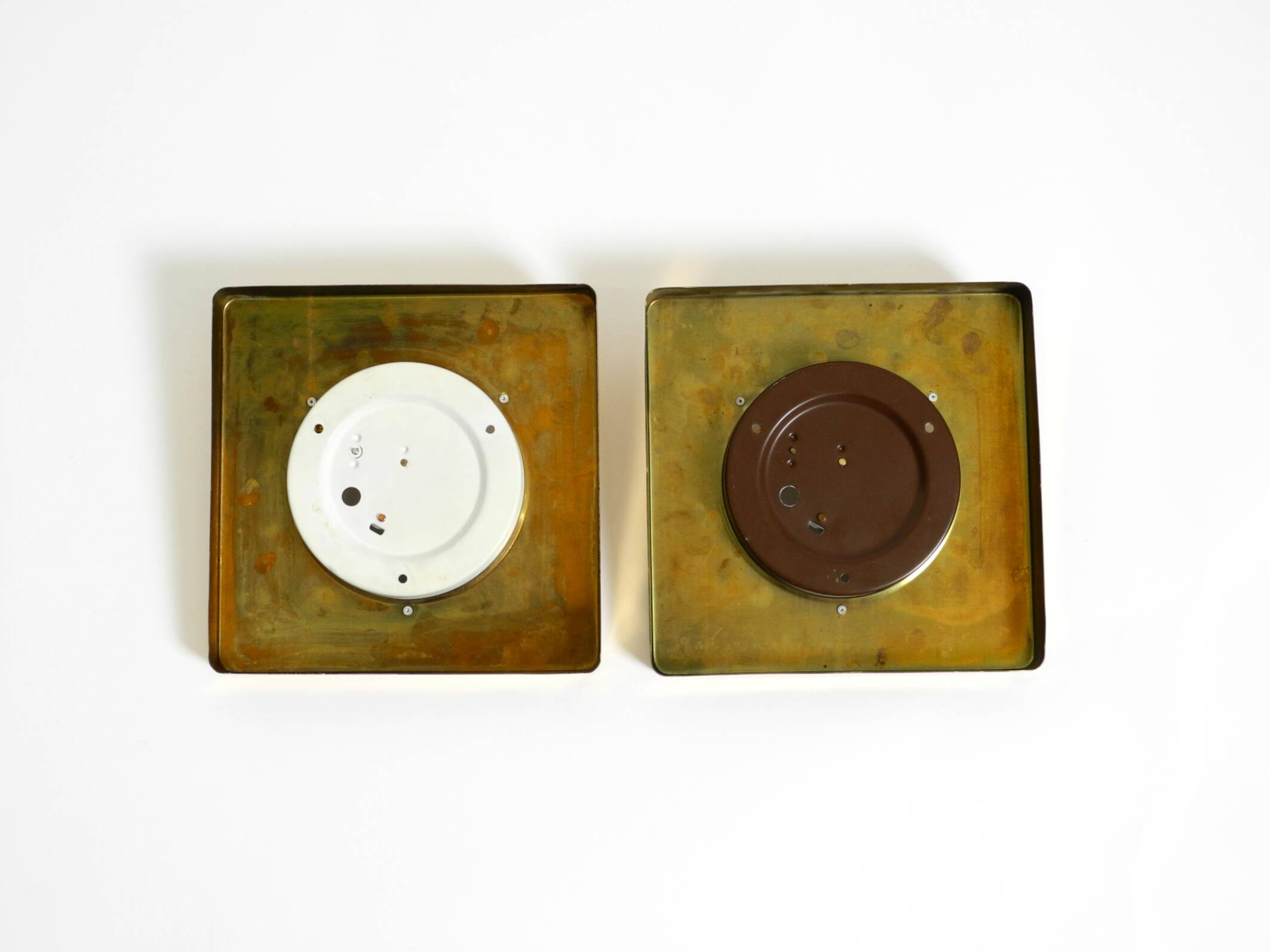 Two 1970s brass wall lamps by Rolf Krüger for Heinz Neuhaus Leuchten