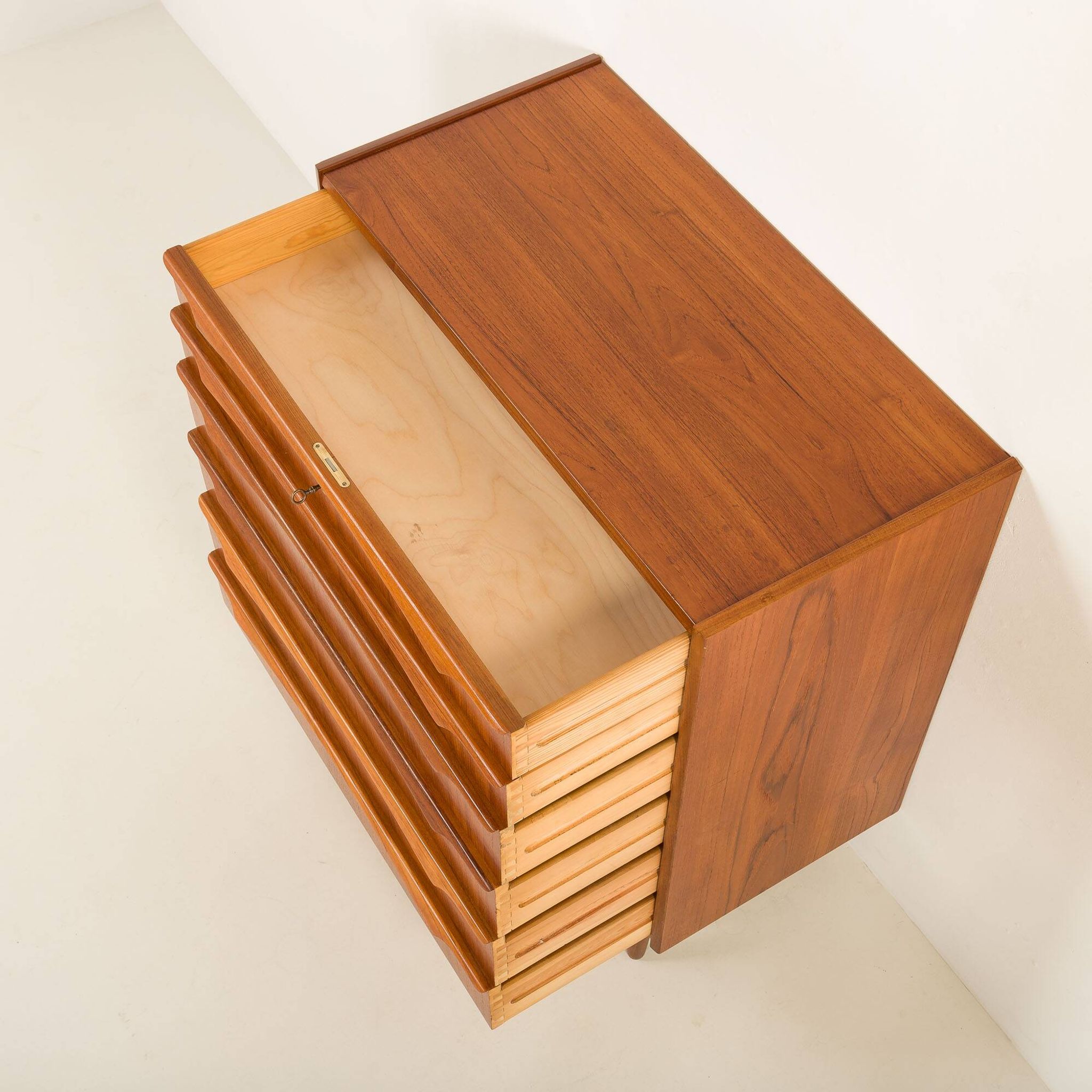 Danish mid-century teak chest of drawers by Genega Mobler, 1960s