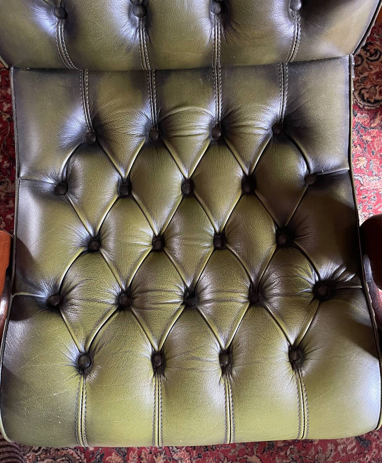 Vintage leather Chesterfield armchair