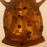 Signed watercolor and ink painting Vase Wabi Sabi Marrakech