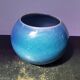 Old vase ball ceramic blue 70s vintage decoration