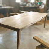 Large solid oak farmhouse table with two drawers 260 cm x 100 cm