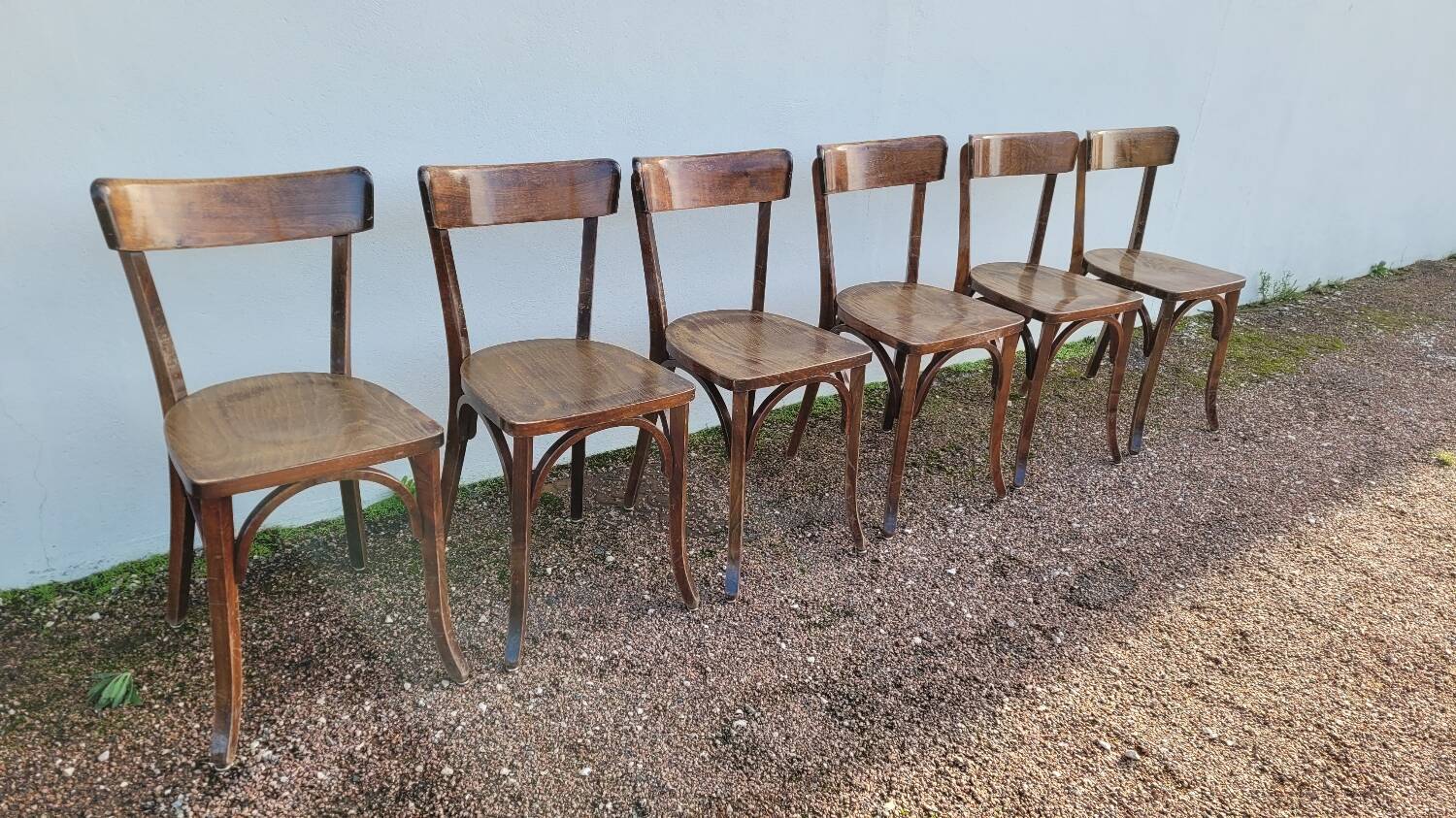 Series of 6 vintage restaurant bistro chairs - 1950s