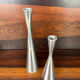 Suite de bougeoirs diabolo Ikea vintage aluminium