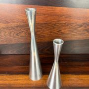 Set of vintage Ikea aluminum diabolo candle holders