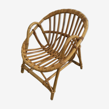 Small armchair Wicker for child shell