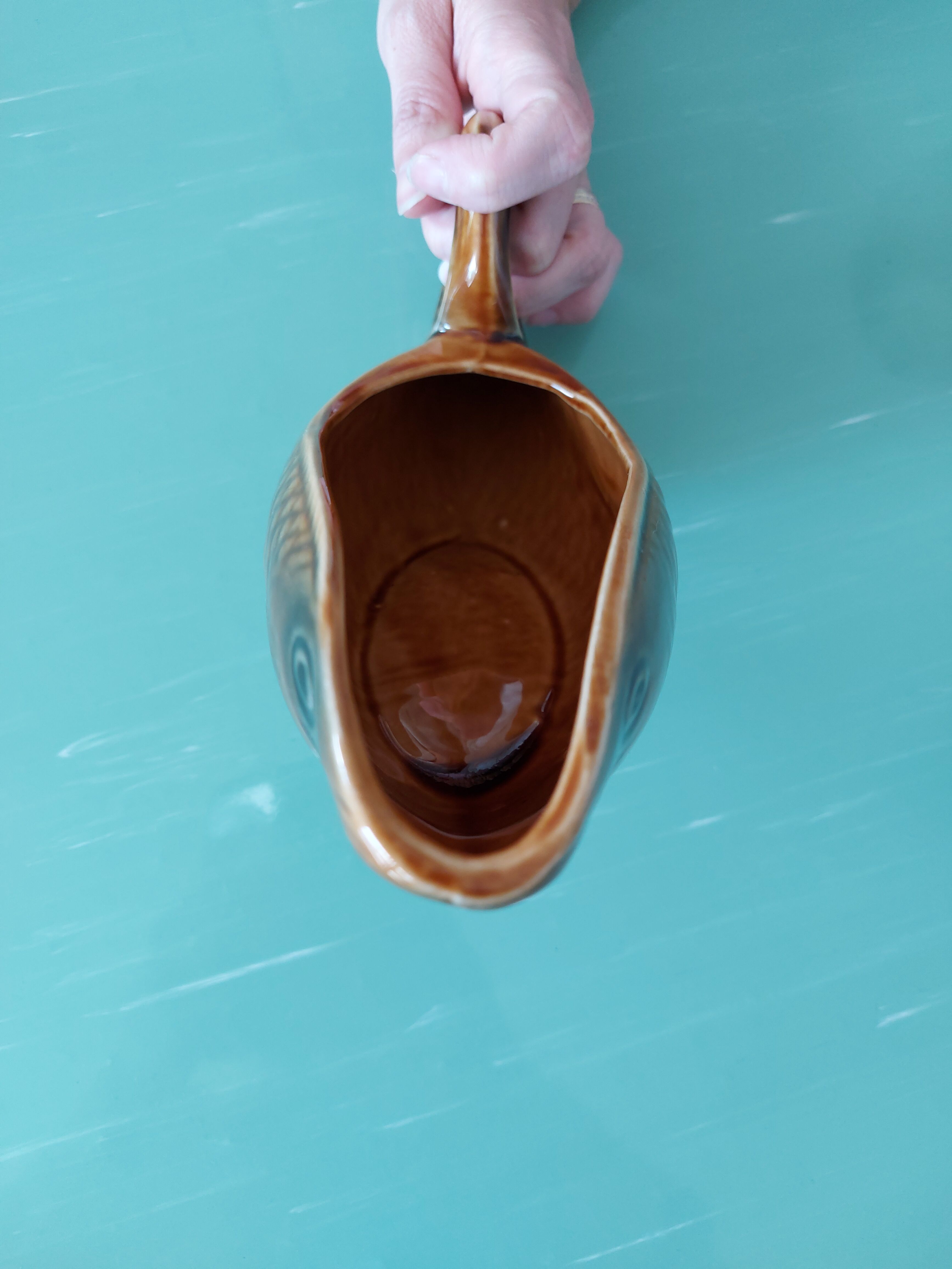 Sarreguemines fish gravy boat