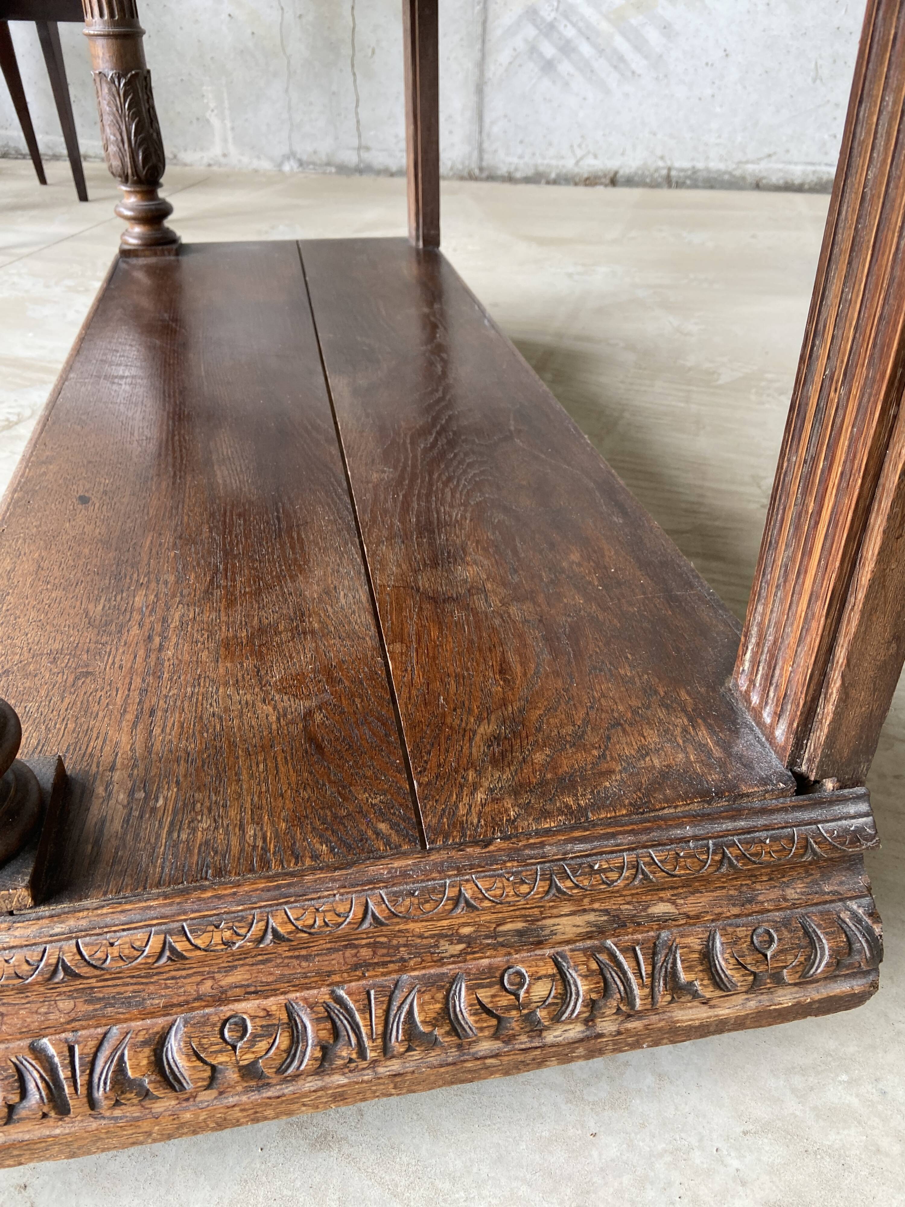 Neo Renaissance sideboard, France chateau Renaissance style Louis XIII carved oak 1880