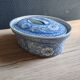 Oval Vintage Terrine in Blue and White Porcelain, Casserole with Lid