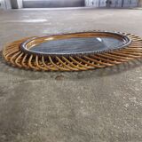 Very large rattan mirror