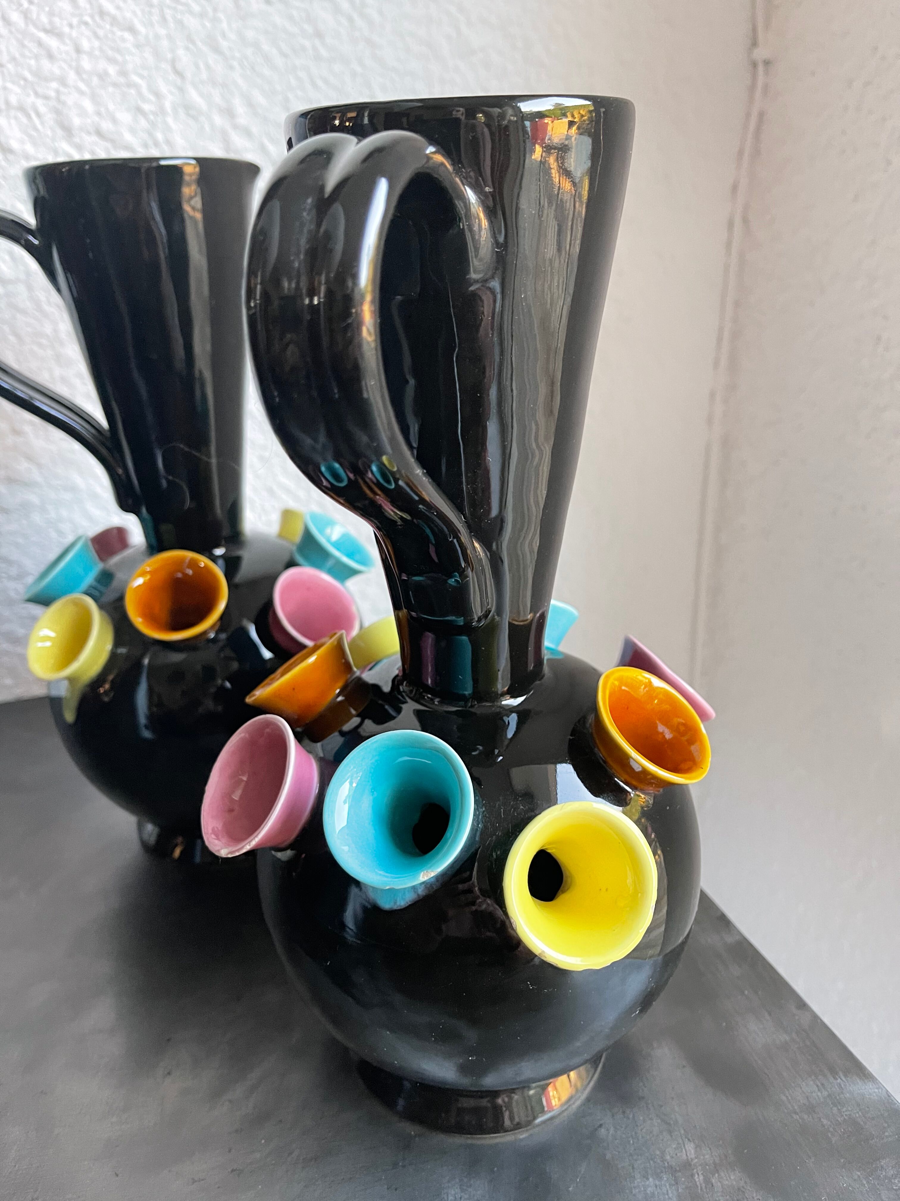 Pair of vintage Ray Camart Vallauris vases 50/60