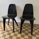 90s designer chairs in lacquered curved wood (X2)