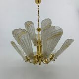 Italian murano glass chandelier hollywood regency design , 1970