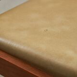 Angular, Teak Wood and Leather Chair with Copper Details, 1970s