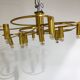 Vintage brass flush mount chandelier, 1970s