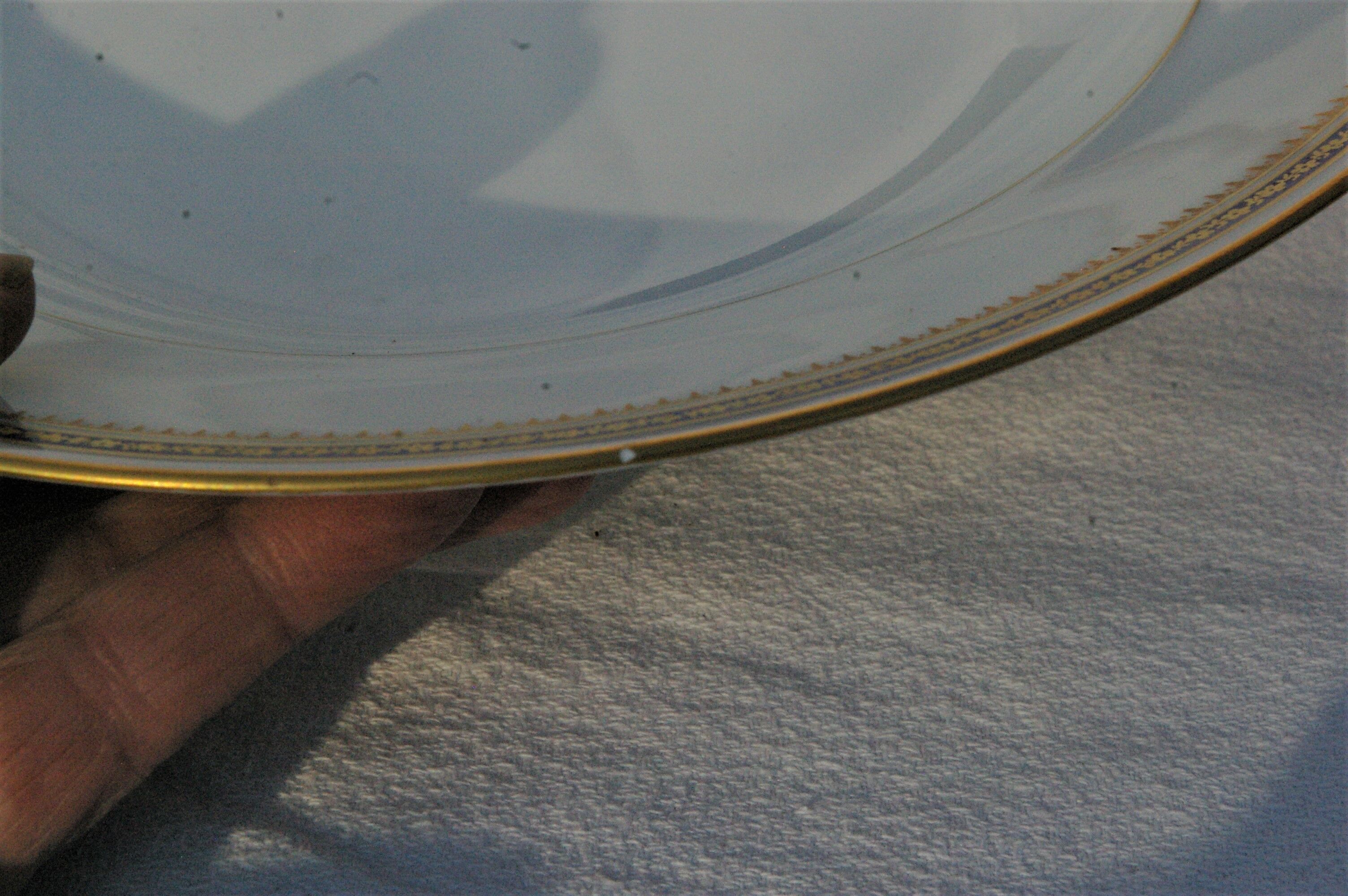 Table service 58 pieces in limoges porcelain uc - blue and gold border