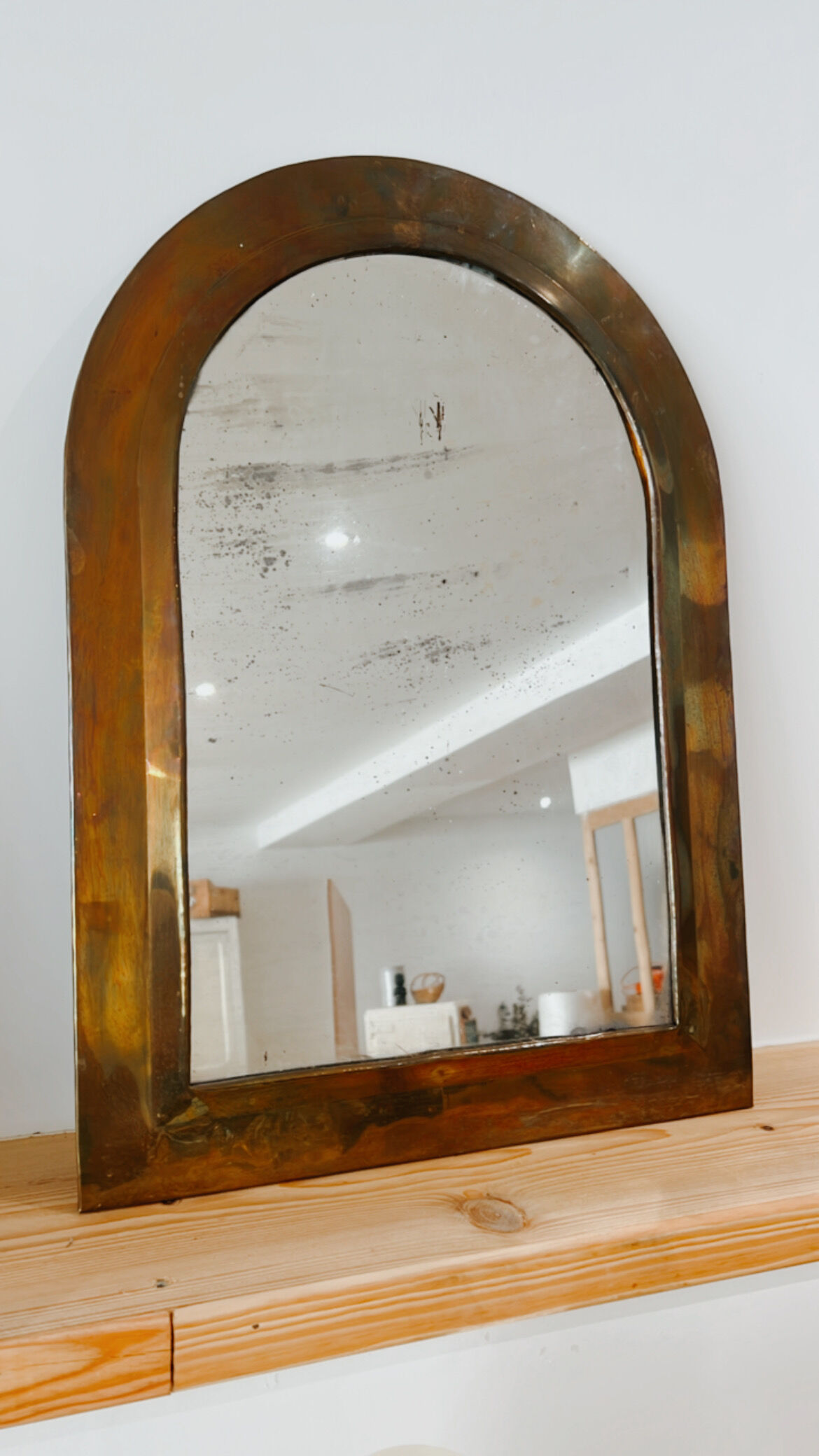 Vintage brass mirror