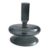 Diabolo design candle holder in vintage smoked glass