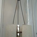 Scandinavian teak and perspex pendant chandelier