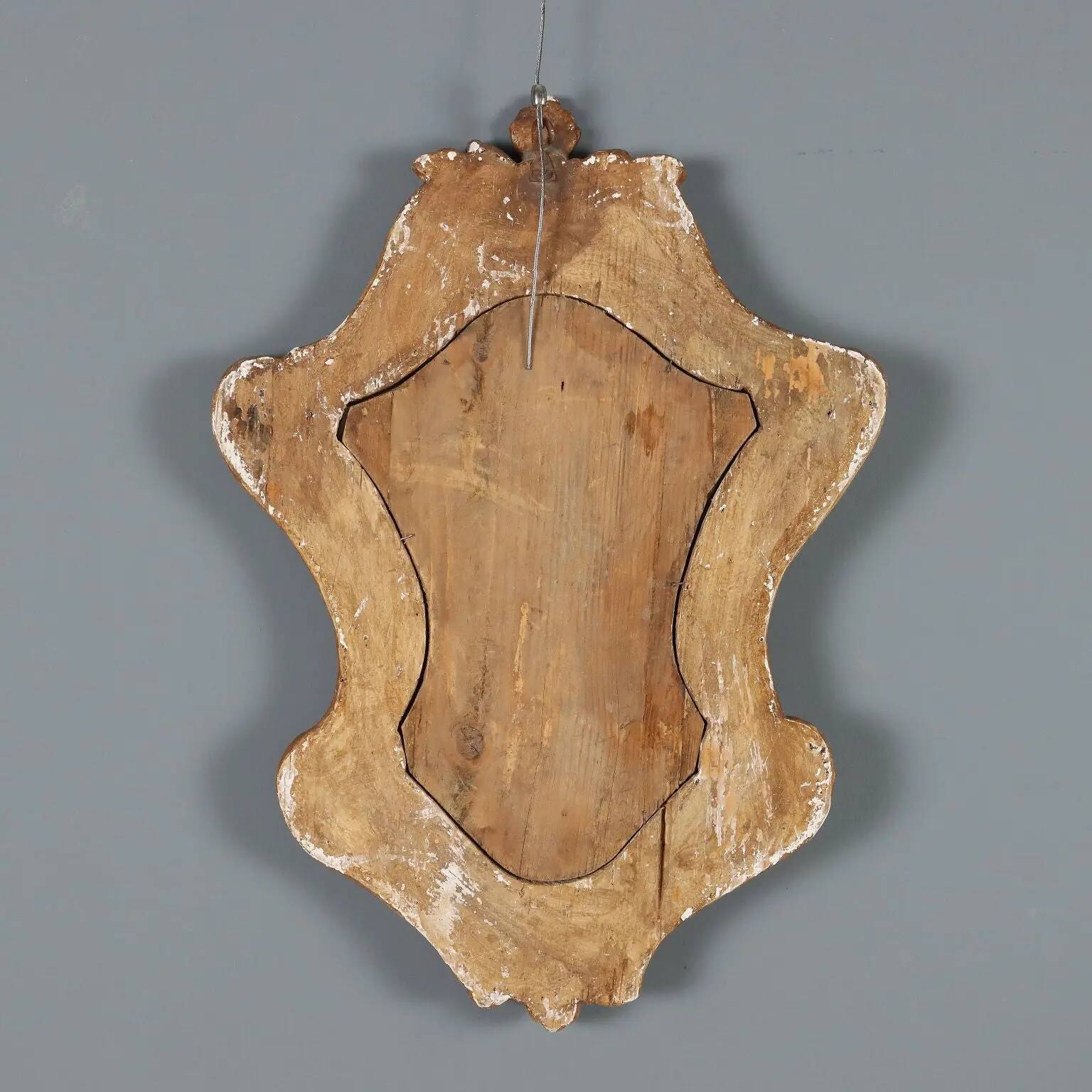 Antique carved and gilded wooden mirror, Italy, 19th century